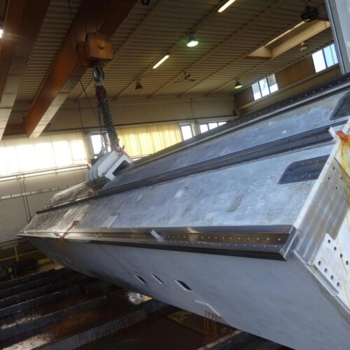 54-ex. of rectification of lathe crossbeam weight 43 tons. L. 10.500